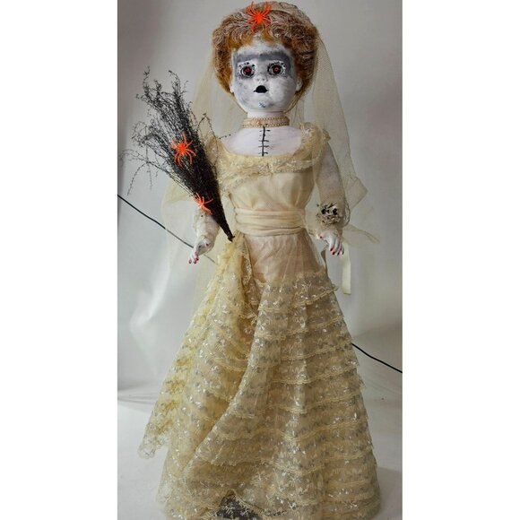 Haunted Scary Girl Bride Porcelain Doll Spooky Artist Hand Painted OOAK 28" - Picture 2 of 14